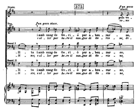 Manuel de Falla: Atlàntida. Vocal and Piano Reduction - CP 13248104, Primera parte, cc. 373-376. © 1993 Casa Ricordi Srl. Reproducido con el permiso de Hal Leonard Europe.