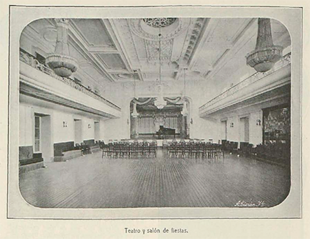 Teatro y salón de Fiestas. «El Mondariz actual», Mondariz. Revista ilustrada 7 (1915): 155.