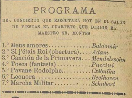 Programa de concierto. La Temporada en Mondariz 8 (22-07-1906): 2.