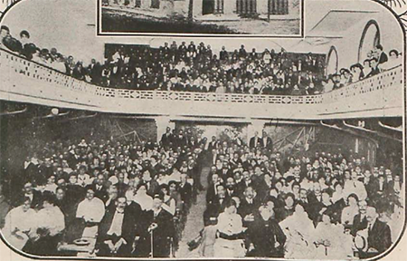 Vista del público en el interior del Teatro del Balneario de Mondariz. «Música gallega en Mondariz», 351.