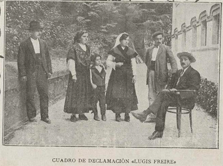 Cuadro de declamación «Luis Freire». Mondariz. Revista ilustrada 37 (1919): 729.