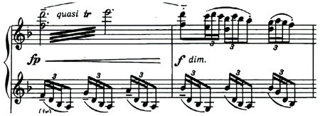 Noches en los Jardines de España, Danza Lejana, mm. 25-26.