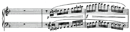 Noches en los Jardines de España, Danza Lejana, mm. 34-36.